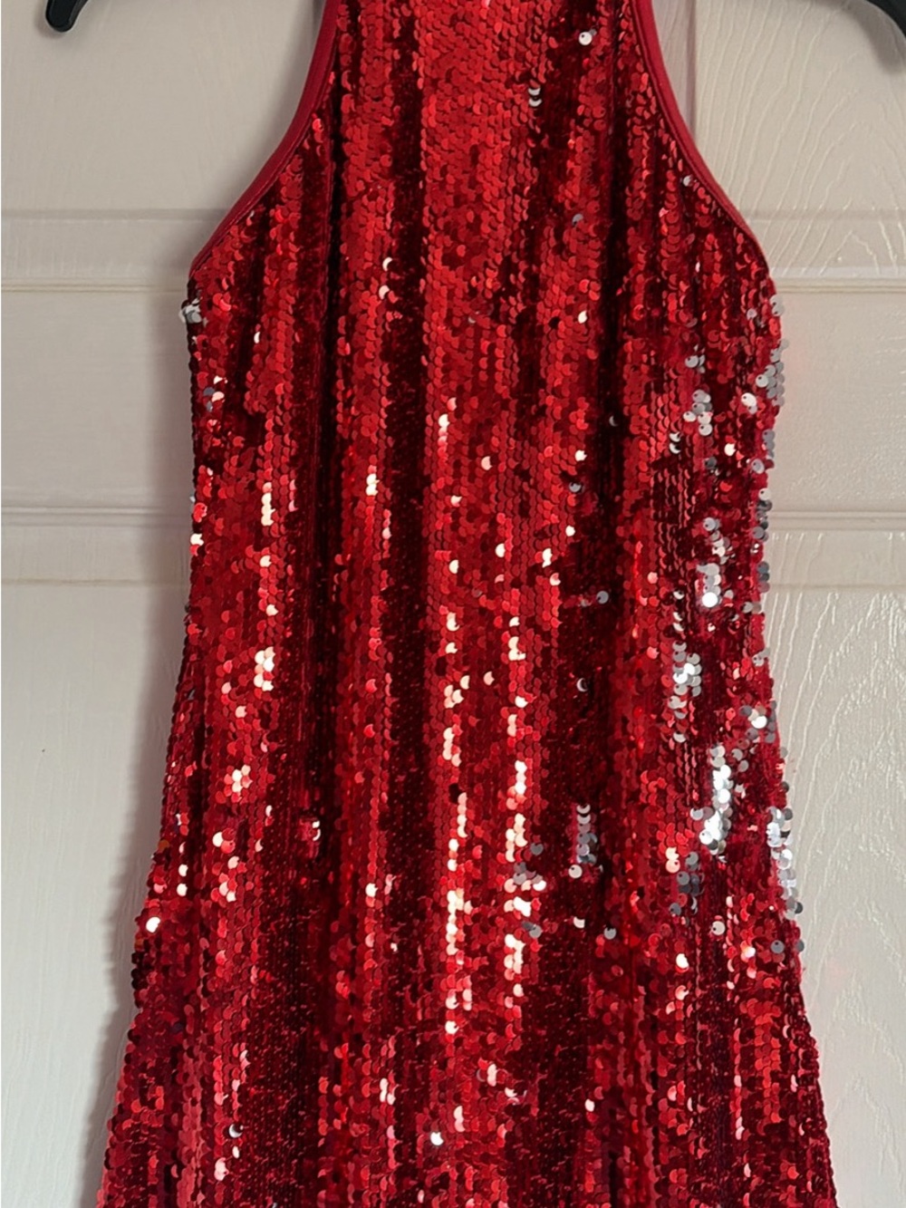 Weissman Red Sequin Halter Party Dress for Girls